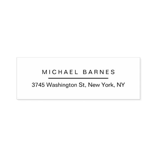 Moderne Witte Minimalistische Eenvoudige Elegante  Zelfinktende Stempel (Design)