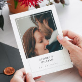 Moderne witte minimalistische elegante chique foto kaart