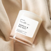 Moderne Witte Minimalistische Kaarslabel Vierkante Sticker