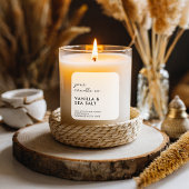 Moderne Witte Minimalistische Kaarslabel Vierkante Sticker