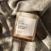 Moderne Witte Minimalistische Kaarslabel Vierkante Sticker