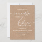 Moderne witte, minimalistische kraft script bruilo kaart (Voorkant)