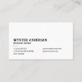 Moderne Witte Minimalistische Luxe Aangepaste Naam Visitekaartje (Achterkant)