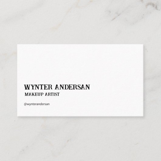 Moderne Witte Minimalistische Luxe Aangepaste Naam Visitekaartje (Voorkant)