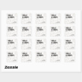 Moderne witte, minimalistische marmer-goudlabel vierkante sticker (Vel)