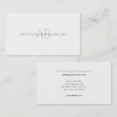 Moderne witte minimalistische monogram visitekaartje (Voorkant / Achterkant)