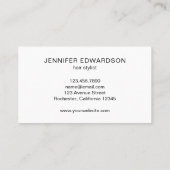 Moderne, witte, minimalistische professionele eenv visitekaartje (Achterkant)