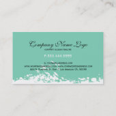 Moderne witte & mintgroene grunge streep visitekaartje (Achterkant)
