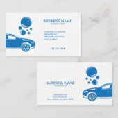 Moderne, witte, mobiele wasmachine met details visitekaartje (Voorkant / Achterkant)