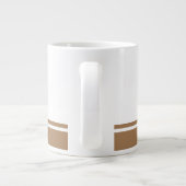 Moderne Witte Mocha Bruine Bodem Rand Racing Strip Grote Koffiekop (Achterkant)