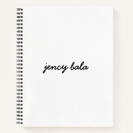 Moderne witte monogram minimalistische ontwerp notitieboek