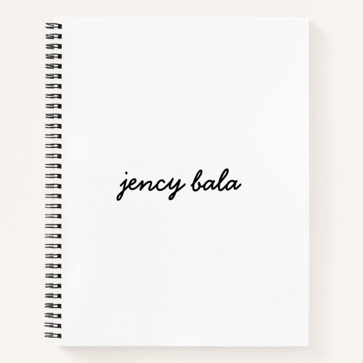 Moderne witte monogram minimalistische ontwerp notitieboek (Voorkant)