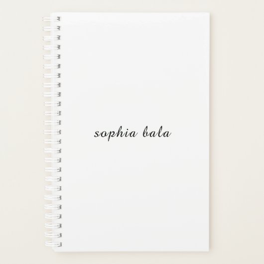 Moderne witte monogram minimalistische ontwerp planner (Voorkant)