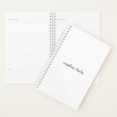 Moderne witte monogram minimalistische ontwerp planner (Display)