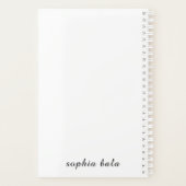 Moderne witte monogram minimalistische ontwerp planner (Achterkant)