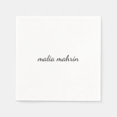 Moderne witte monogram script ontwerp servet (Voorkant)