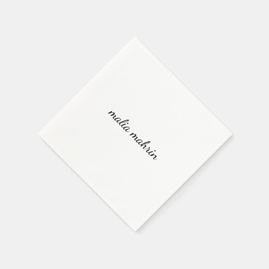 Moderne witte monogram script ontwerp servet (Hoek)