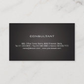 Moderne witte monogram zwarte linnen achtergrond visitekaartje (Achterkant)