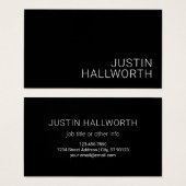 Moderne Witte Naam of andere Tekst op Zwart Visitekaartje (Voorkant /achterkant)