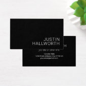 Moderne Witte Naam of andere Tekst op Zwart Visitekaartje (Bureau)