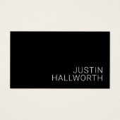 Moderne Witte Naam of andere Tekst op Zwart Visitekaartje (Voorkant)