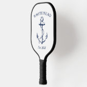 Moderne witte nautische anker monogram pickleball paddle (Links)