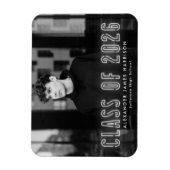 Moderne witte neon klas van 2026 foto afstuderen magneet (Verticaal)