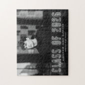 Moderne Witte Neon Klasse van 2025 Afstuderen Foto Legpuzzel (Verticaal)
