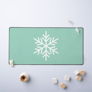 Moderne Witte Noordse Sneeuwvlok op Chic Light Bla Bureaumat