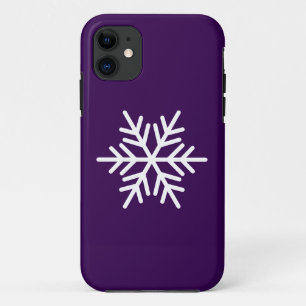 Moderne witte Noordse sneeuwvlok op diep Paarse Case-Mate iPhone Case