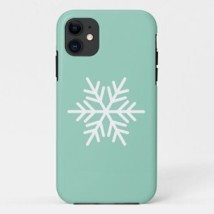 Moderne Witte Noordse Sneeuwvlok Op Lichtgroen Case-Mate iPhone Case
