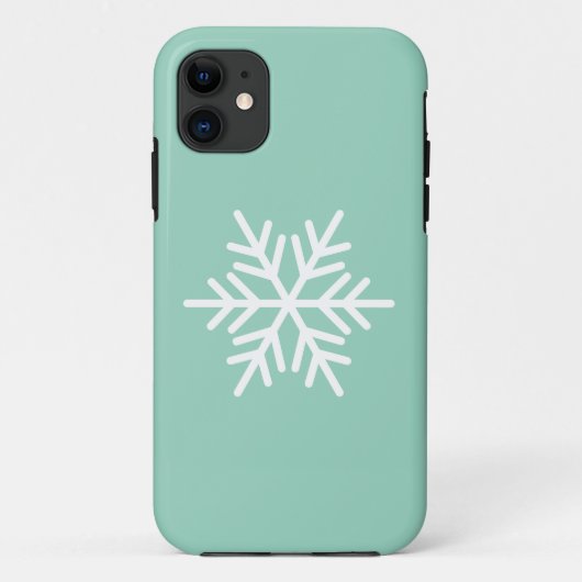 Moderne Witte Noordse Sneeuwvlok Op Lichtgroen Case-Mate iPhone Case (Achterkant)