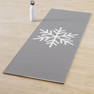 Moderne Witte Nordic Snowflake Grijze Achtergrond Yogamat