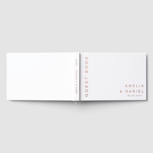 Moderne witte of elke kleur bruiloft namen datum e gastenboek (Volledig)