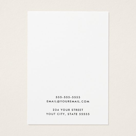 Moderne witte of elke kleur oormerkende weergaveka visitekaartje (Achterkant)
