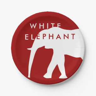 Moderne witte olifant Holiday Party Papieren Bordje