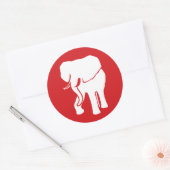 Moderne Witte Olifant Logo kies achtergrondkleur Ronde Sticker (Envelop)