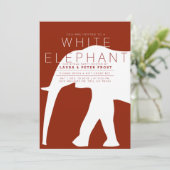 Moderne Witte Olifant Vakantie Party Invite Kaart (Staand voorkant)