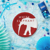 Moderne Witte Olifant Vakantie Party Papieren Bordje (Feest)