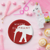Moderne Witte Olifant Vakantie Party Papieren Bordje (Feest)