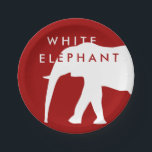 Moderne Witte Olifant Vakantie Party Papieren Bordje<br><div class="desc">Door opnieuw gedefinieerde Design</div>