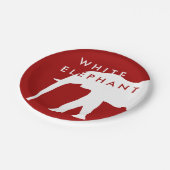 Moderne Witte Olifant Vakantie Party Papieren Bordje (Gekanteld)