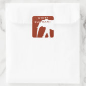 Moderne witte olifant | Vakantie Vierkante Sticker (Tas)
