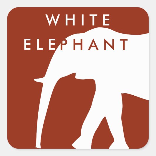 Moderne witte olifant | Vakantie Vierkante Sticker (Voorkant)