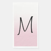 Moderne witte ombre-monogram servet (Voorkant)