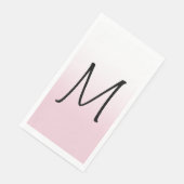 Moderne witte ombre-monogram servet (Hoek)