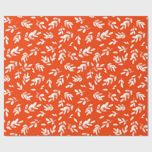 Moderne witte Oranje flacon patroon Cadeaupapier (Vlak)