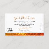 Moderne witte Oranje goudglitter met Logo Visitekaartje (Achterkant)