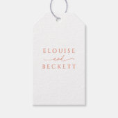 Moderne witte Oranje typografie bruiloft gunst Lab Cadeaulabel (Voorkant)