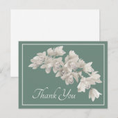 Moderne Witte Orchidee Elegante Botanische Dankjew Briefkaart (Voorkant / Achterkant)